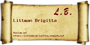 Littman Brigitta névjegykártya